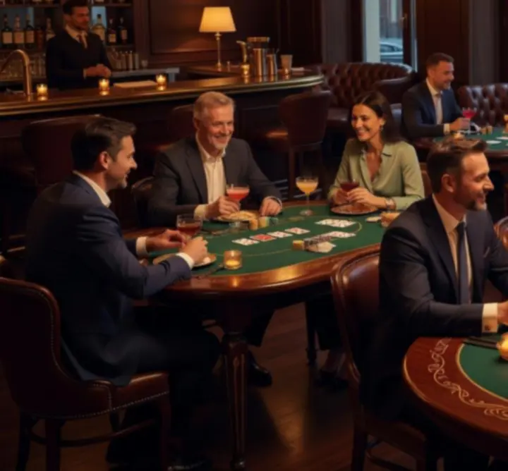 Atmosferyczny wieczór pokerowy przy nastrojowym świetle