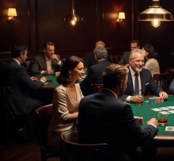 Nastrojowy wieczór pokerowy przy świecach w lokalu Chipmora