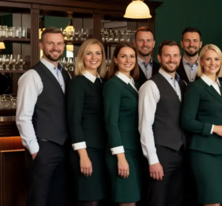 Uśmiechnięty zespół obsługi lokalu Chipmora